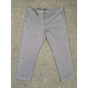 Banana Republic Flat Front Chino Pants Gray Mens 40x29 Casual Dress Straight NEW